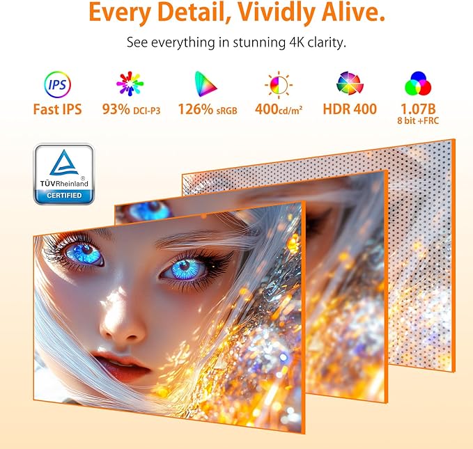 SANSUI 27" 4K Gaming Monitor, UHD 160Hz or FHD 320Hz Dual Mode PC Monitor- Fast IPS 1ms(OD) 丨2×HDMI2.1丨2×DP 1.4丨Built-in Speakers丨Eye Care丨AI Crosshair丨PIP/PBP丨HDR400丨Rotating/Height Adjustable