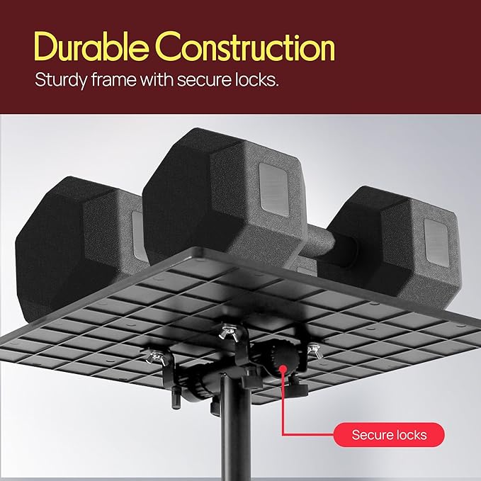 PYLE-PRO Universal Laptop Projector Tripod Stand - Computer, Book, DJ Equipment Holder Mount Height Adjustable Up to 39.37” w/ 14” x 11” Plate Size -for Office, Home, Stage, Studio, DJ Racks Holder