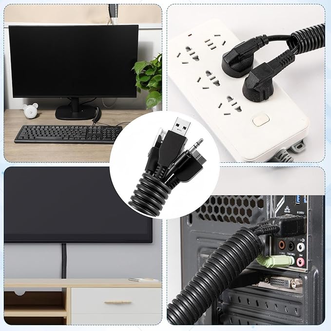 Sasylvia 3/4" x 100 ft Split Wire Loom Tubing Automotive Wire Loom Assortment Split Cable Sleeves Bulk Flexible Electrical Conduit Protective Kit