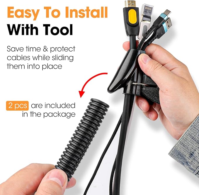 120 FT Wire Loom 1/2 Inch, Split Wire Loom Tubing Wire Conduit, Wire Protector Tubing – Black