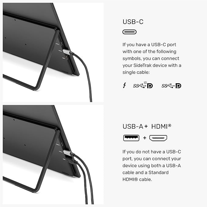 SideTrak Solo Book 15.6" Foldable Dual Screen Portable Monitor - FHD Portable Stacked Monitor, External Display for Laptop, Extender with Stacked Dual Monitors for Mac, PC, and Chromebook