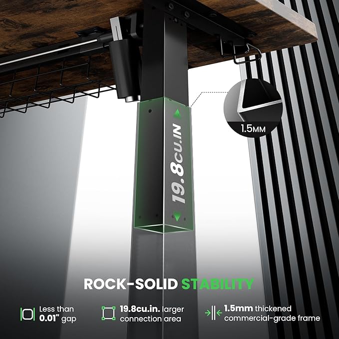 SIAGO Electric Standing Desk Adjustable - 48 x 24 Inch Sit Stand up Desk with 0.8 Inch Thick Tabletop - Adjustable Height Table with 3 Memory Preset, Cable Management for Home Office