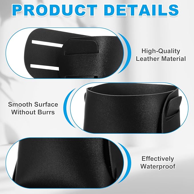 PATIKIL 2Pack Leather Desk Organizer, Leather Pencil Pen Holder Jewelry Valet Tray Hair Accessories Organizer for Bedroom Drawer Office Key Wallet Watch Pen Pencil Glasses, Black