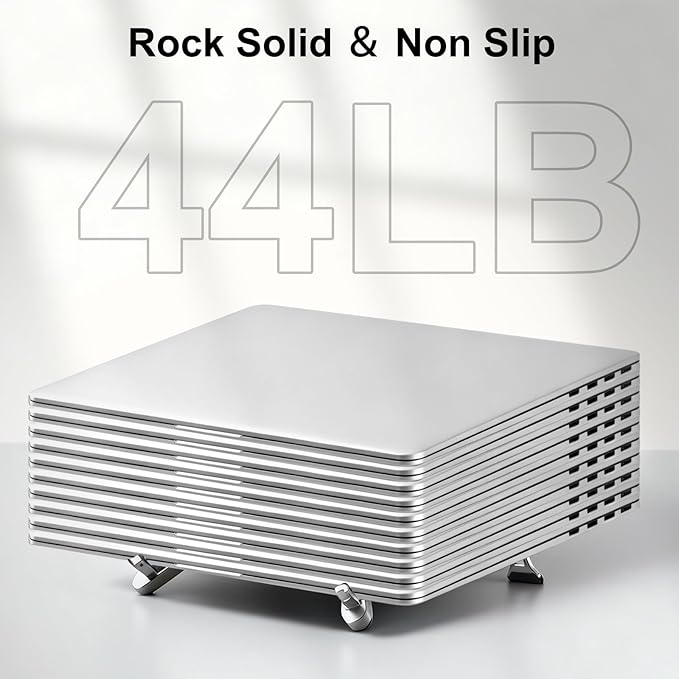 Laptop Stand for Desk, Ergonomic Portable Laptop Stand, Riser Holder Notebook Stands, Foldable Aluminum Computer Stand with Air, Pro, More 10-16” Laptops, Tablets, Phone