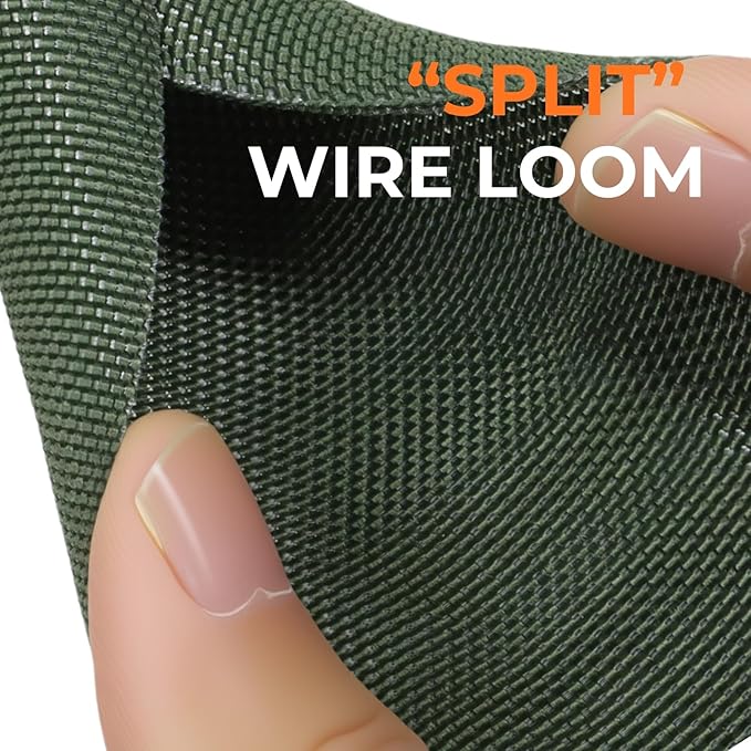 5/16 inch Split Braided Cable Management Sleeve for USB Cable Power Cord Audio Video Cable, Wire Loom Cord Protector from Cat Dog Chewing (Dark Green, 25FT)