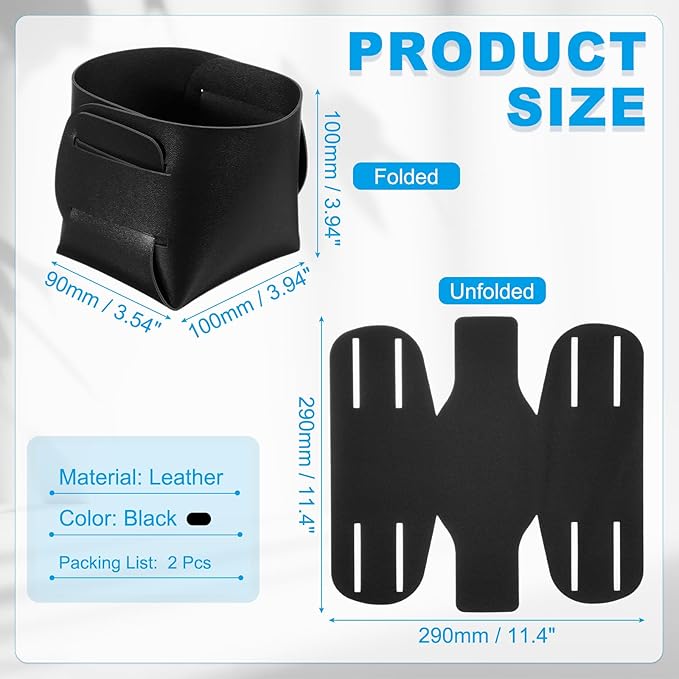 PATIKIL 2Pack Leather Desk Organizer, Leather Pencil Pen Holder Jewelry Valet Tray Hair Accessories Organizer for Bedroom Drawer Office Key Wallet Watch Pen Pencil Glasses, Black