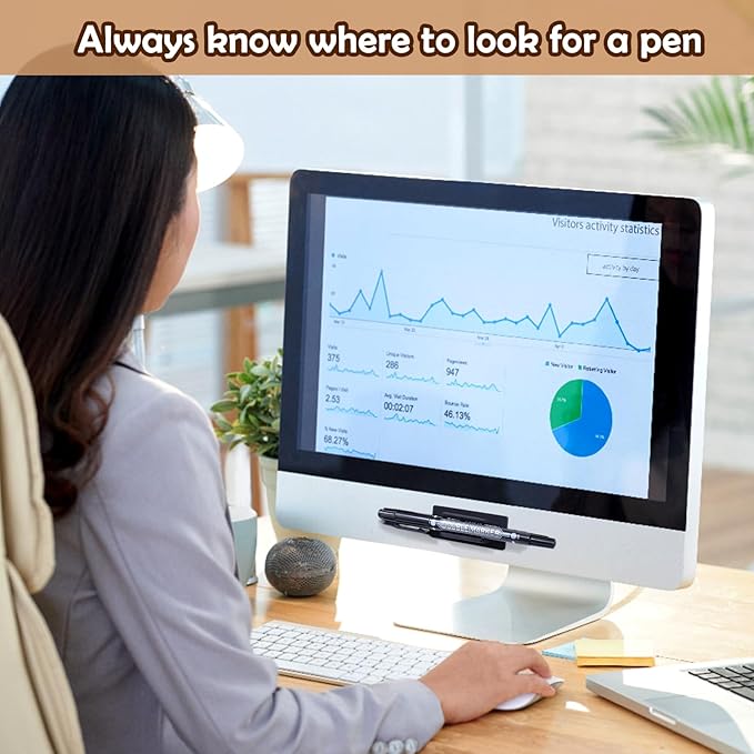 AIERSA Pencil Holder for Desk,20Pcs Pen Holders for Classroom Clipboard Attachment,Silicone Adhesive Pencil Holder for School Student Kids Desk Teacher Office Accessories