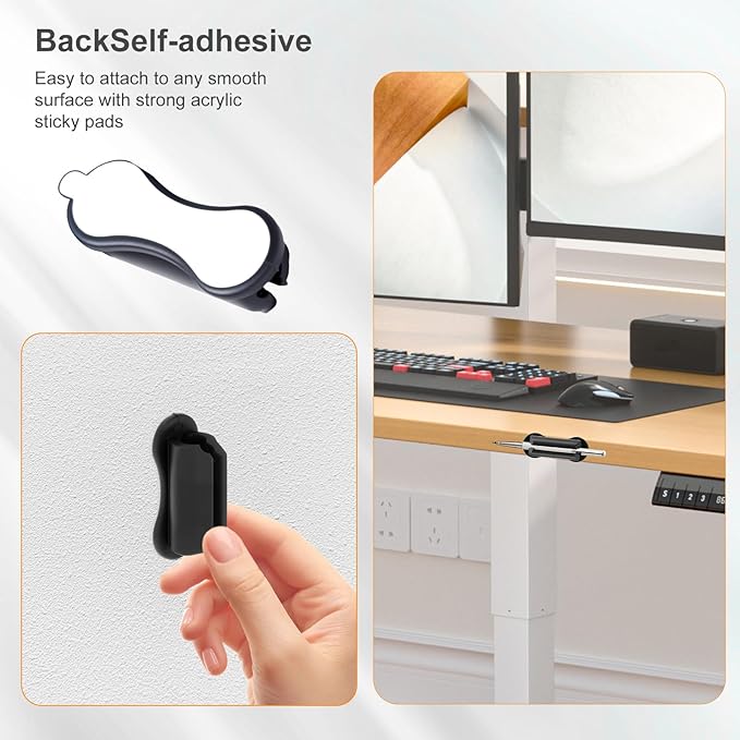 10PCS Adhesive Pencil Holder for Desk - Upgraded Adhesive Pen Holder for Clipboard, Wall, Marker Holders, Teacher Supplies for Classroom kids Desk Accessories