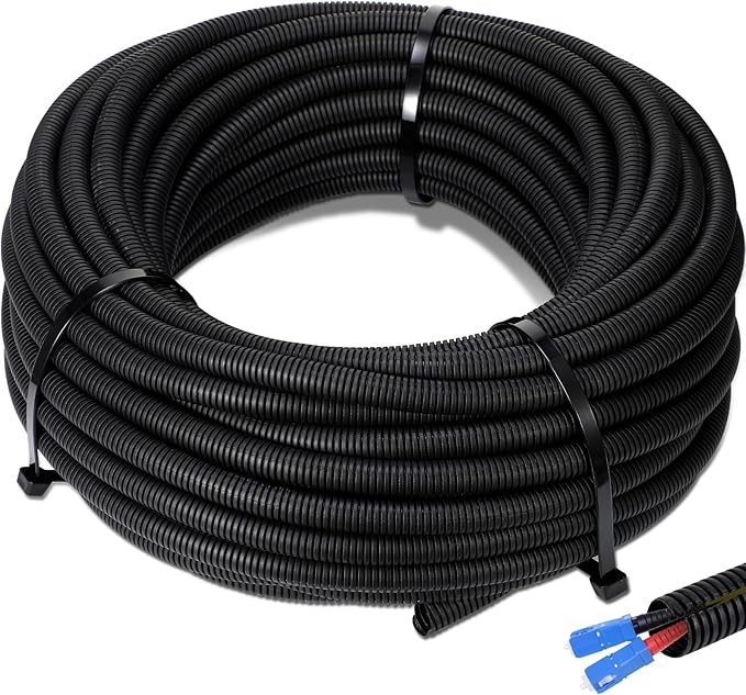 Sasylvia 2" x 15 ft Split Wire Loom Tubing Automotive Wire Loom Assortment Split Cable Sleeves Bulk Flexible Electrical Conduit Protective Kit