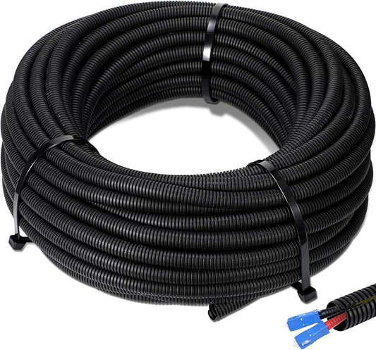 Sasylvia 2" x 30 ft Split Wire Loom Tubing Automotive Wire Loom Assortment Split Cable Sleeves Bulk Flexible Electrical Conduit Protective Kit