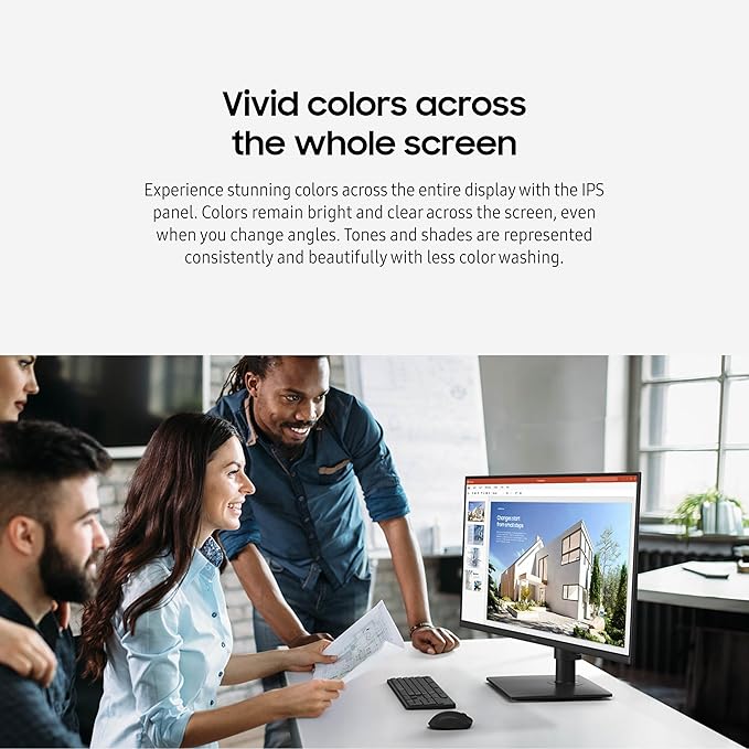 Samsung 27” (S40GD) Borderless Business Monitor with IPS Panel, 100Hz Refresh Rate, Eye Saver Mode, Ergonomic Design, Game Picture Mode, LS27D402GANXGO, 3 Yr Warranty