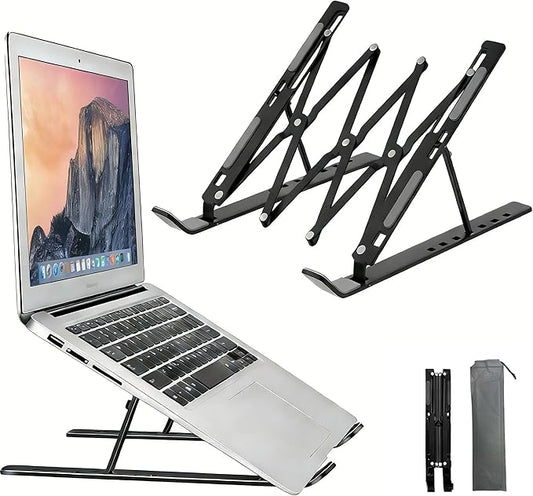 Adjustable Laptop Stand,Ergonomic Laptop Holder,Foldable Laptop Stand,Compatible with MacBook Air/Pro, Dell, HP, Lenovo & All Laptops,Ergonomic Design,Portable & Sturdy