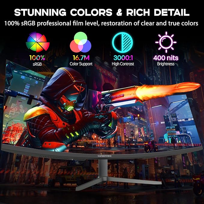 49 inch Curved Monitor with Remote, 165Hz WDQHD(5120 x 1440p) 5K Ultrawide Gaming Monitor R1500, HDR400, 3000:1 Contrast, sRGB 100%, USB-C, FreeSync, PIP/PBP, Built-in Speaker, HDMI 2.1 & DP 1.4