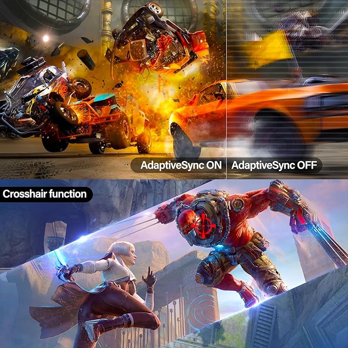 Gawfolk Gaming Monitor 34 inch IPS 120Hz, Ultrawide PC Screen 2560×1080P Ultra-Thin Zero Frame Computer Display for Home Office Business, DP, HDMI, Wall-Mounted, Black