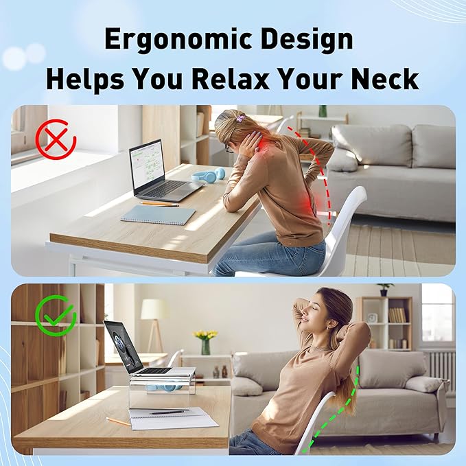 AboveTEK Acrylic Monitor Stand – Clear Monitor Riser & Computer Desk Stand, Premium Acrylic Laptop Stand for Home Office, PC TV Stand with Keyboard Storage Heavy Duty Desk Riser