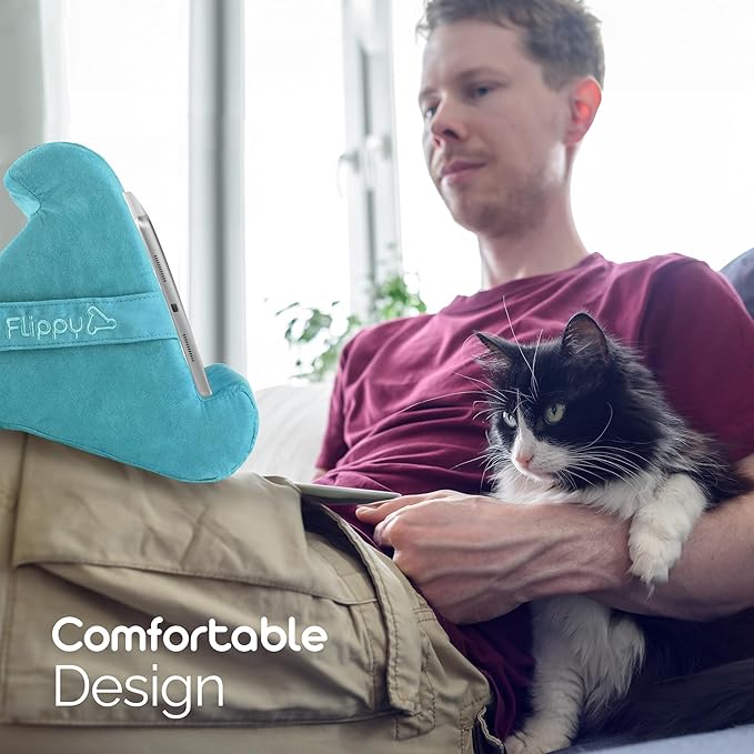 Flippy Original Tablet Pillow Stand & iPad Holder, Gift for Book Lovers & Readers, Multi-Angle Stand with Storage for Lap, Desk & Bed, Compatible with Kindle, Fire, iPad & Samsung, I Wanna Go to Miami