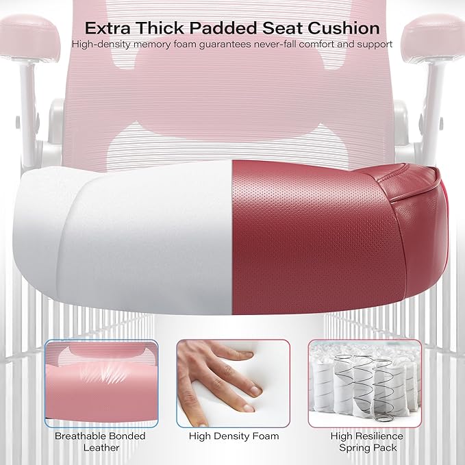 Big and Tall Office Chair 600lbs with 3D Flip Arms, Heavy Duty Large Executive Computer Desk Chair Ergonomic Mesh High Back Plus Size Chair for Adults