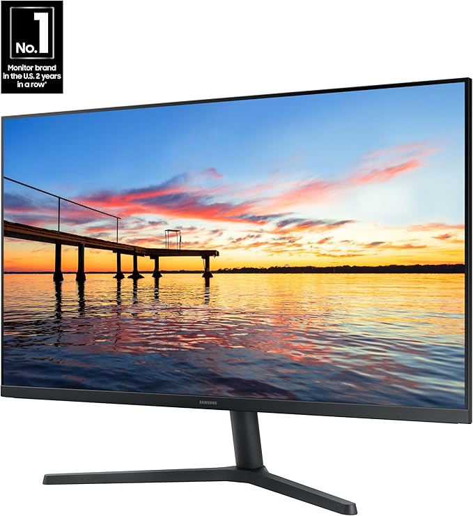 Samsung 32-Inch Flat Computer Monitor, 75Hz, Borderless Display, AMD FreeSync, Game Mode, Advanced Eye Care, HDMI and DisplayPort, LS32B304NWNXGO, 2024