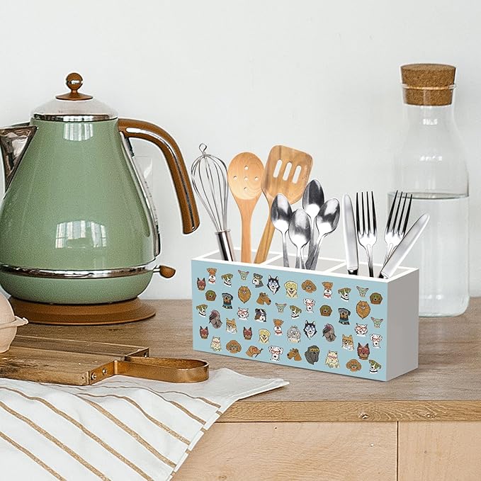 Funny Dog Pen Pencil Holder for Desk, Cute Dogs Office Desk Accessories, Funny Dogs Animal Makeup Brush Toothbrush Holders Organizer for Dog Lovers Women Office Classroom Bathroom