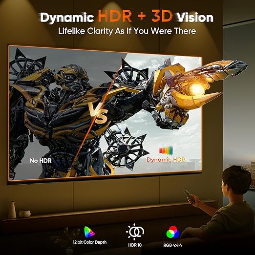 8K Displayport Cable 1.4, 6.6ft Gold-Plated DP Cord (8K@60Hz, 4K@144Hz, 32Gbps) HDR, DP to DP Cables Compatible with Gaming PC, Laptops, Monitor, Computer, Projector [3 Pack]