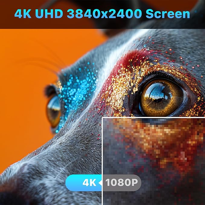 Portable Monitor 14" 4K 3840X2400 100000:1 100% DCI-P3 60Hz OLED HDMI USB-C Travel Monitor for Laptop MacBook PC Surface PS5 Xbox, External Display with Kickstand & Speakers, VESA Compatible