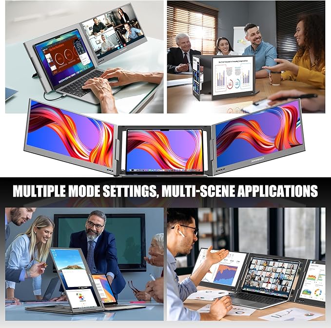 Dual Screen Laptop Monitor Extender, 15.6" Fully Compatible Laptop Triple Screen Extender, FHD 1080P IPS Portable Monitor for Laptops 12~17 inch, Plug & Play with USB-C for Win/Mac/PS5/Switch/PS4