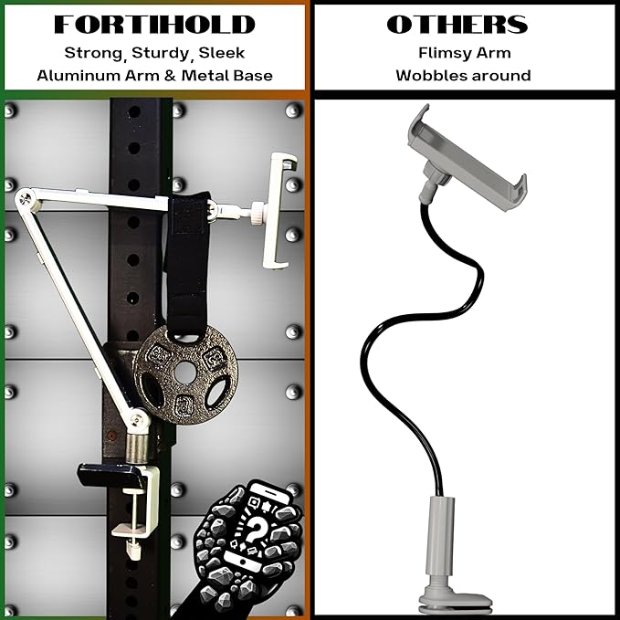 Stand for 16 Inch Portable Monitor - Heavy Duty Aluminum Mount with Infinite Angle Adjustment, Built-in Cable Management - Fits iPad Pro 12.9, Tablets, iPhone (Holds 4.7"-16" Devices)