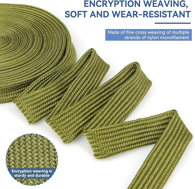 Polyamide Braided Sleeving, 33ft Expandable Wire Loom Abrasion Resistant Split Cable Sleeve for Automotive Harness, Computer Case & Cable Management (Army Green, 18mm（45/64"）)