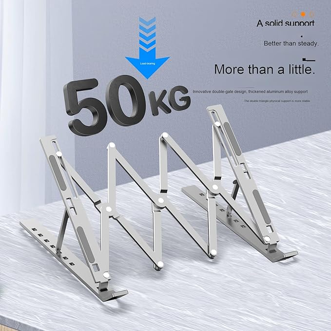 Adjustable Laptop Stand,Ergonomic Laptop Holder,Foldable Laptop Stand,Compatible with MacBook Air/Pro, Dell, HP, Lenovo & All Laptops,Ergonomic Design,Portable & Sturdy