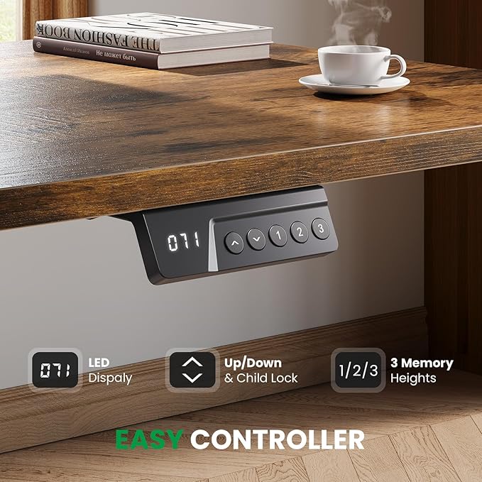 SIAGO L-Shaped Standing Desk - 75 x 63 Inch Adjustable Corner Standing Desk with Charging Station - L Shape Sit Stand Table with Memory Controller, Splice Board for Home Office