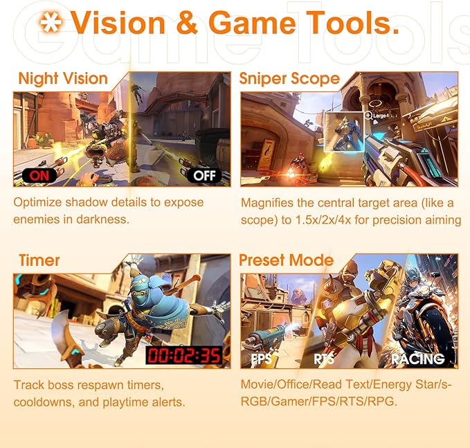 SANSUI 27" 4K Gaming Monitor, UHD 160Hz or FHD 320Hz Dual Mode PC Monitor- Fast IPS 1ms(OD) 丨2×HDMI2.1丨2×DP 1.4丨Built-in Speakers丨Eye Care丨AI Crosshair丨PIP/PBP丨HDR400丨Rotating/Height Adjustable