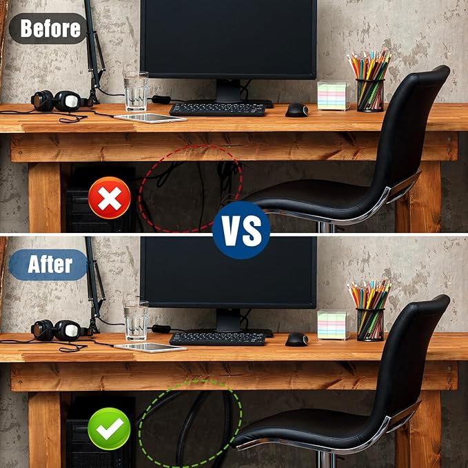 Sasylvia 1'' X 30 ft Split Wire Loom Cord Protector Tubing Split Conduit Protector Tubing Convoluted Tube Flexible Electrical Wire Cover Protective Sleeves(Black)