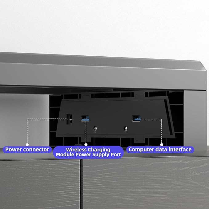 All-in-One Dual Monitor Stand Riser, 5USB Ports and WirelessCharging Pad for MonitorsDesk Organizer for PC, iMac (Wireless Charging, Two-layer 700mm)