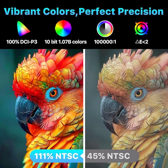 Portable Monitor 14" 4K 3840X2400 100000:1 100% DCI-P3 60Hz OLED HDMI USB-C Travel Monitor for Laptop MacBook PC Surface PS5 Xbox, External Display with Kickstand & Speakers, VESA Compatible