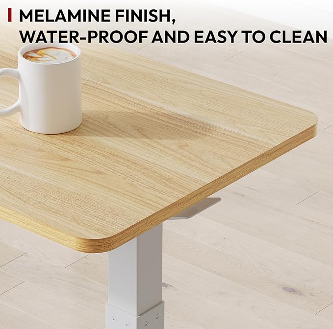 SANODESK Mobile Standing Desk with Hidden Wheels,Pneumatic Laptop Desk Rolling Computer Cart Movable Height Adjustable Small Sit Stand Desk for Home Office(31.5" W x 17.7" D,Maple)