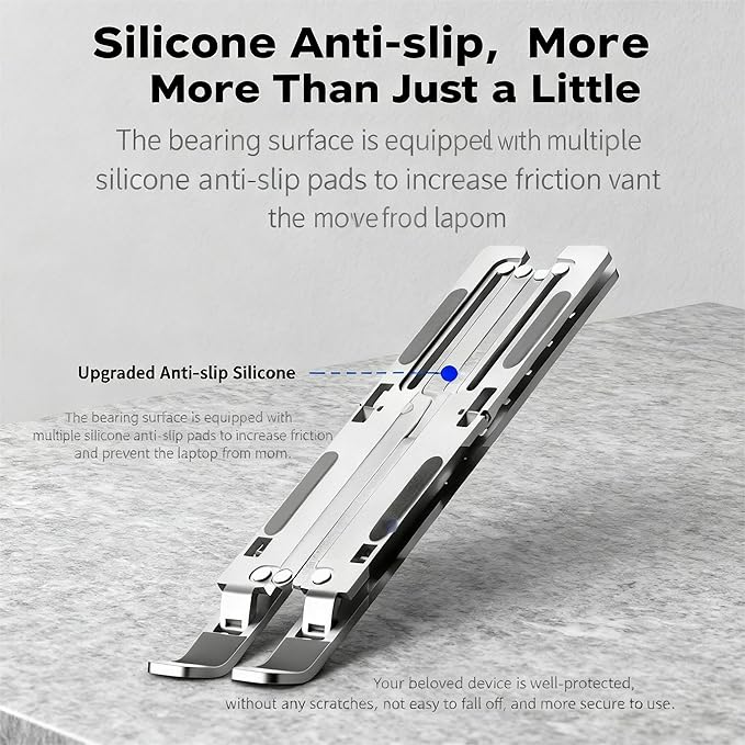 Adjustable Laptop Stand,Ergonomic Laptop Holder,Foldable Laptop Stand,Compatible with MacBook Air/Pro, Dell, HP, Lenovo & All Laptops,Ergonomic Design,Portable & Sturdy