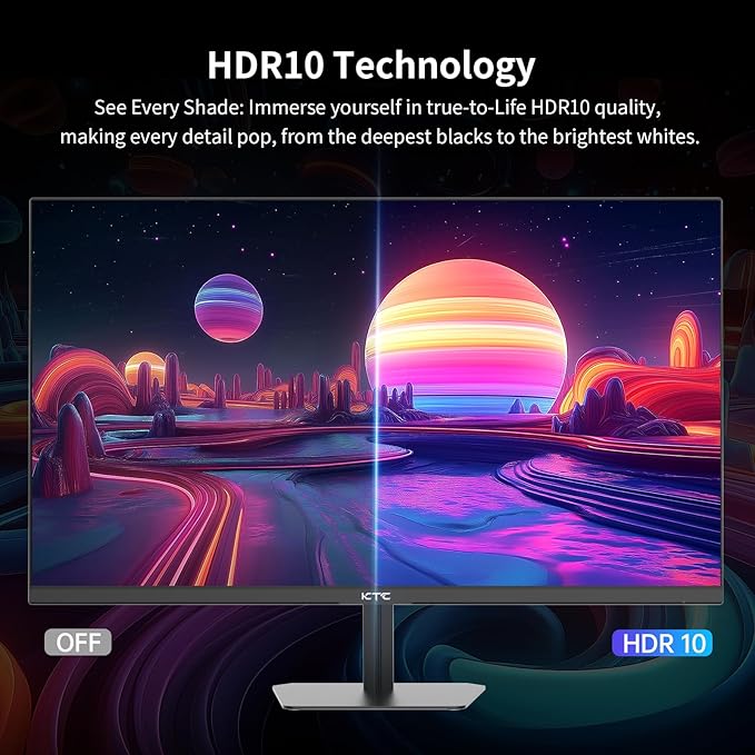 KTC 24.5 Inch 100Hz IPS Computer Monitor - FHD(1920 x 1080P), Anti-Blue Light Screen, 126% sRGB, 16.7M, Support FreeSync and GSync, PC Monitor for Casual Gaming and Working