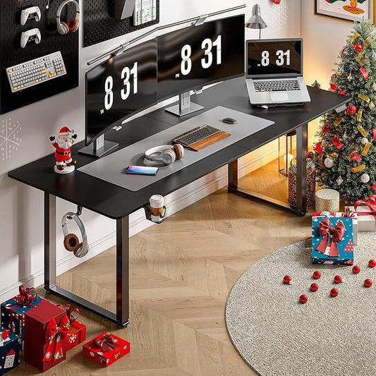 ONBRILL Standing Desk, 71x32 Inches Rectangle Stand Up Desk with 4 Legs, Dual Motor and Memory Controller, Adjustable Height from 28-46 Inches for Home and Computer Workstation, Black