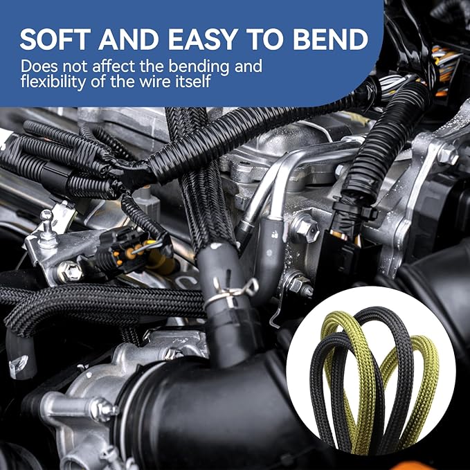 Polyamide Braided Sleeving, 33ft Expandable Wire Loom Abrasion Resistant Split Cable Sleeve for Automotive Harness, Computer Case & Cable Management (Army Green, 60mm（2-3/8"）)