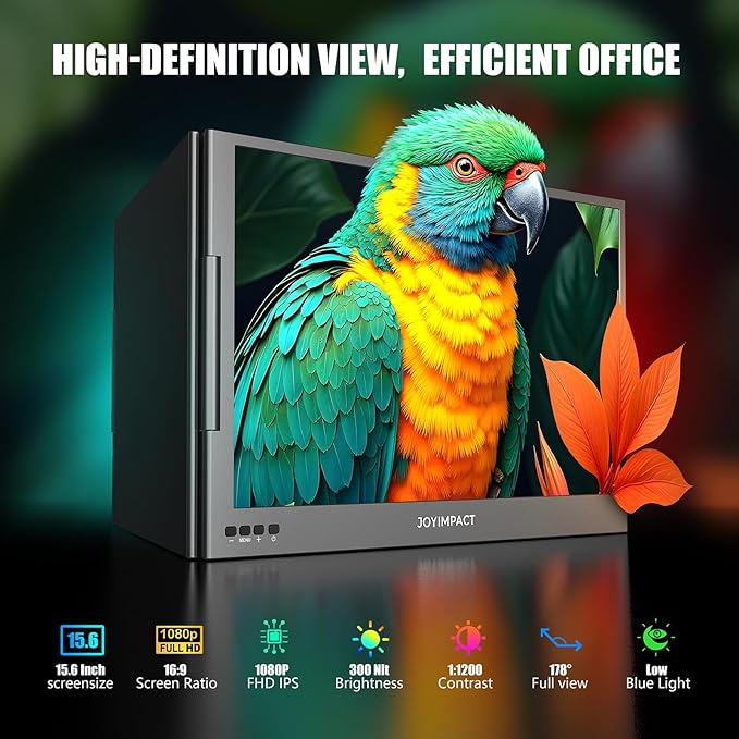 Dual Screen Laptop Monitor Extender, 15.6" Fully Compatible Laptop Triple Screen Extender, FHD 1080P IPS Portable Monitor for Laptops 12~17 inch, Plug & Play with USB-C for Win/Mac/PS5/Switch/PS4