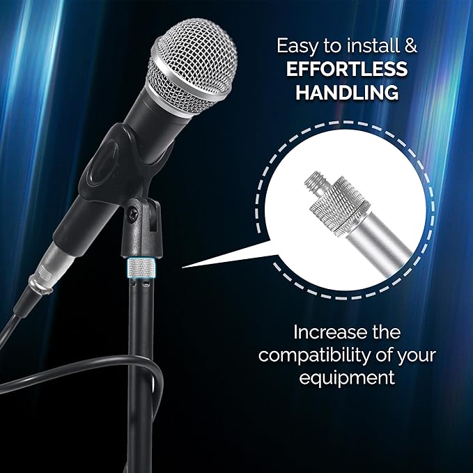 IXTECH Mic Stand Adapter Set - 8pcs Metal Tripod Adapter - 5/8" to "3/8" & "1/4" Male/Female Threads - ADP01 Silver