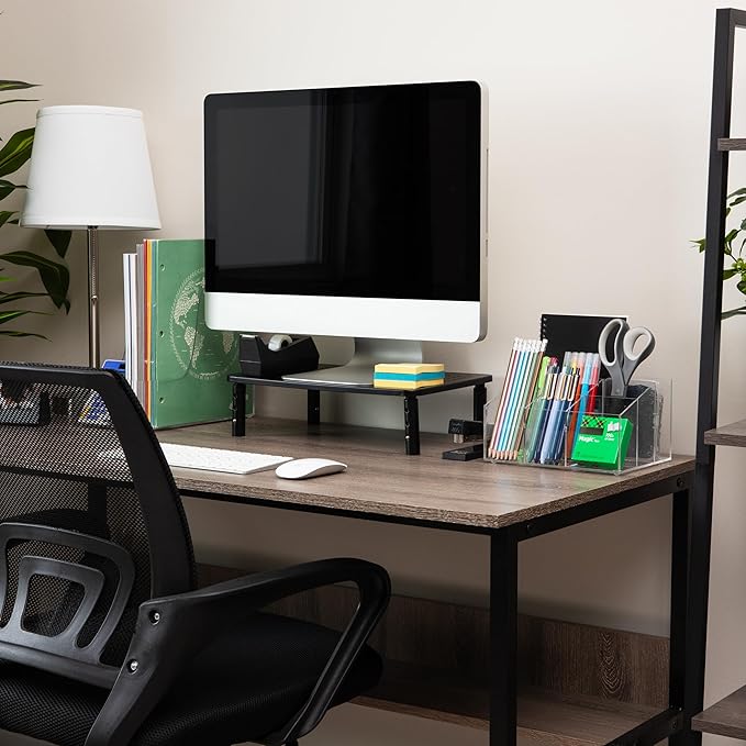 Mind Reader Desktop Organizer, 7-compartment, Office Essentials, Modern, Office, Acrylic, Clear