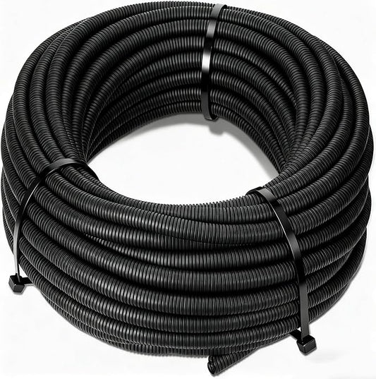 Sasylvia 1.5" x 15 ft Split Wire Loom Tubing Automotive Wire Loom Assortment Split Cable Sleeves Bulk Flexible Electrical Conduit Protective Kit