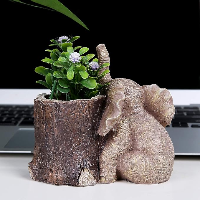 Hodao Elephant Decorations for Home Desk Organizer Gold Graduation Gifts Elephant Pen Holder