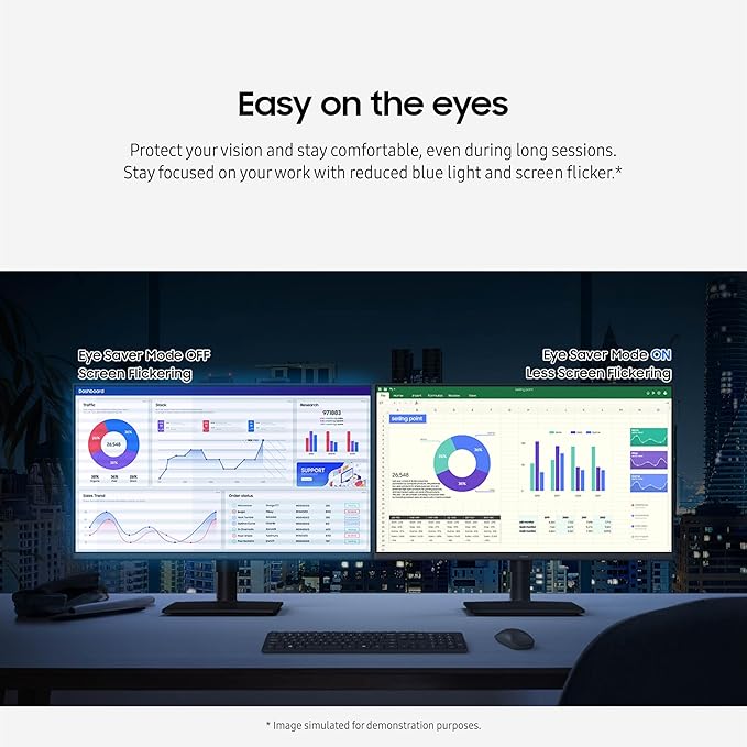 Samsung 24” (S40GD) Borderless Business Monitor with IPS Panel, 100Hz Refresh Rate, Eye Saver Mode, Ergonomic Design, Game Picture Mode, LS24D402GANXGO, 3 Yr Warranty
