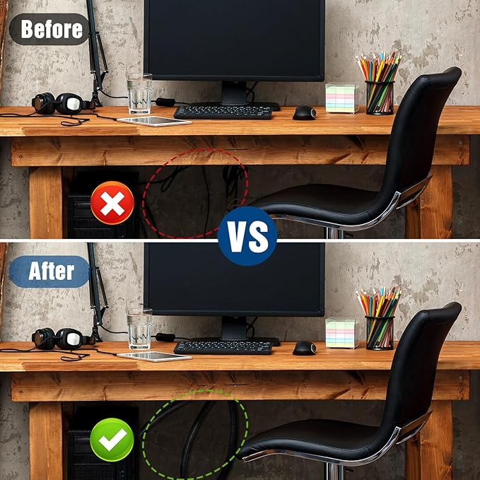 Sasylvia 1/4", 1/2", 3/8" x 100 Ft Split Wire Loom Tubing Automotive Wire Loom Assortment Split Cable Sleeves Bulk Flexible Electrical Conduit Protective Kit