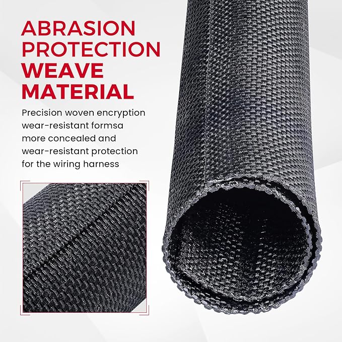 Split-Sleeves Black Wire Loom Tubing - Flexible, Wear-Resistant Cord Management Cover for Car/Office/Home Harness (1" - 36 Feet)