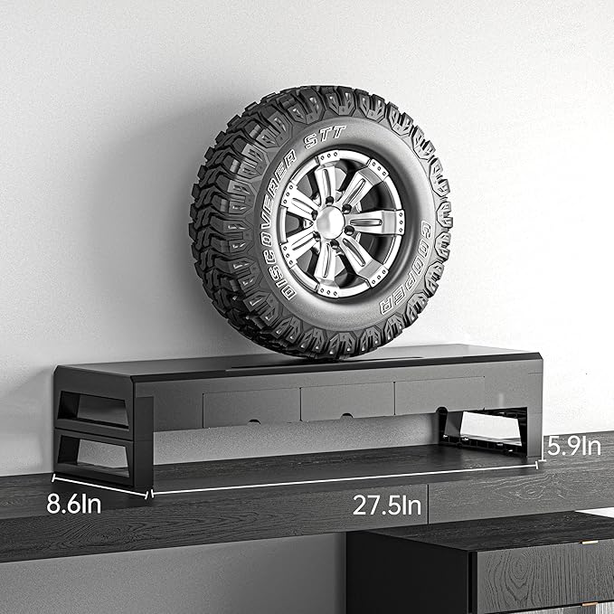 Computer monitor stand with three drawer ，22W charging , 2 USB 3.0 , and 1 USB 2.0 ，Laptop Desk Shelf & Monitor Riser 27.55 inches long desk riser Monitors/PC/Laptop/Computer Space Saver Organizer ，Heavy Duty Gift Gaming Studio Office(USB Hub Fast Char...