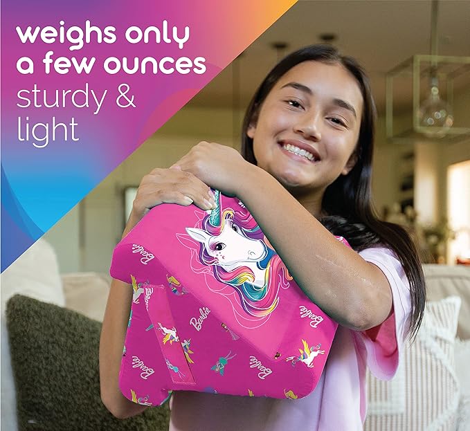 Flippy Original Tablet Pillow Stand & iPad Holder, Gift for Book Lovers & Readers, Multi-Angle Stand with Storage for Lap, Desk & Bed, Compatible with Kindle, Fire, iPad & Samsung, Barbie