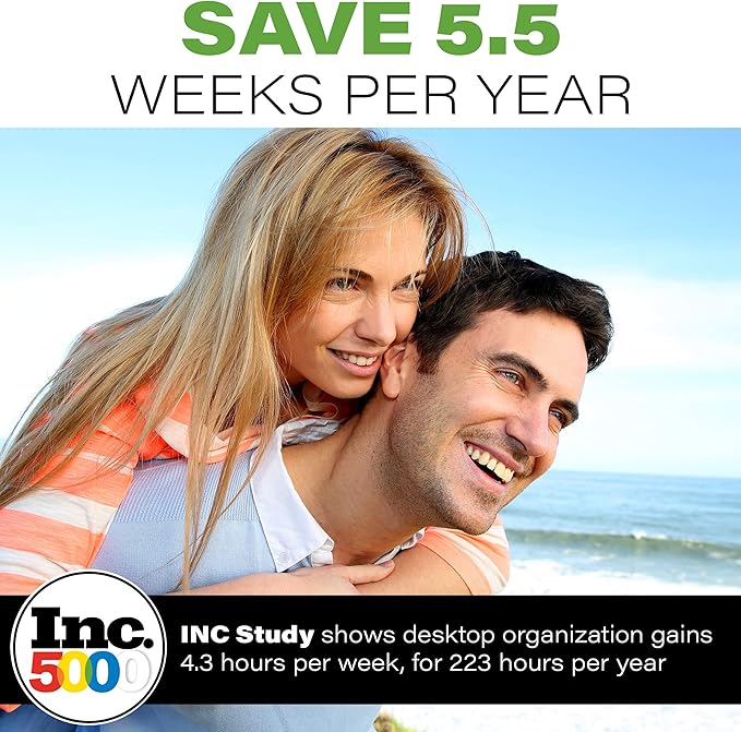 eVoomi FlowMax Ergonomic Desk organizer Computer Monitor Stand -Improved XL Desk Drawer, File Paper Pencil Holders - Pro Posture Eye-Level Tension Relief - Anti-Slip Home Office Supplies Storage Stand for Laptop Monitor or Printer